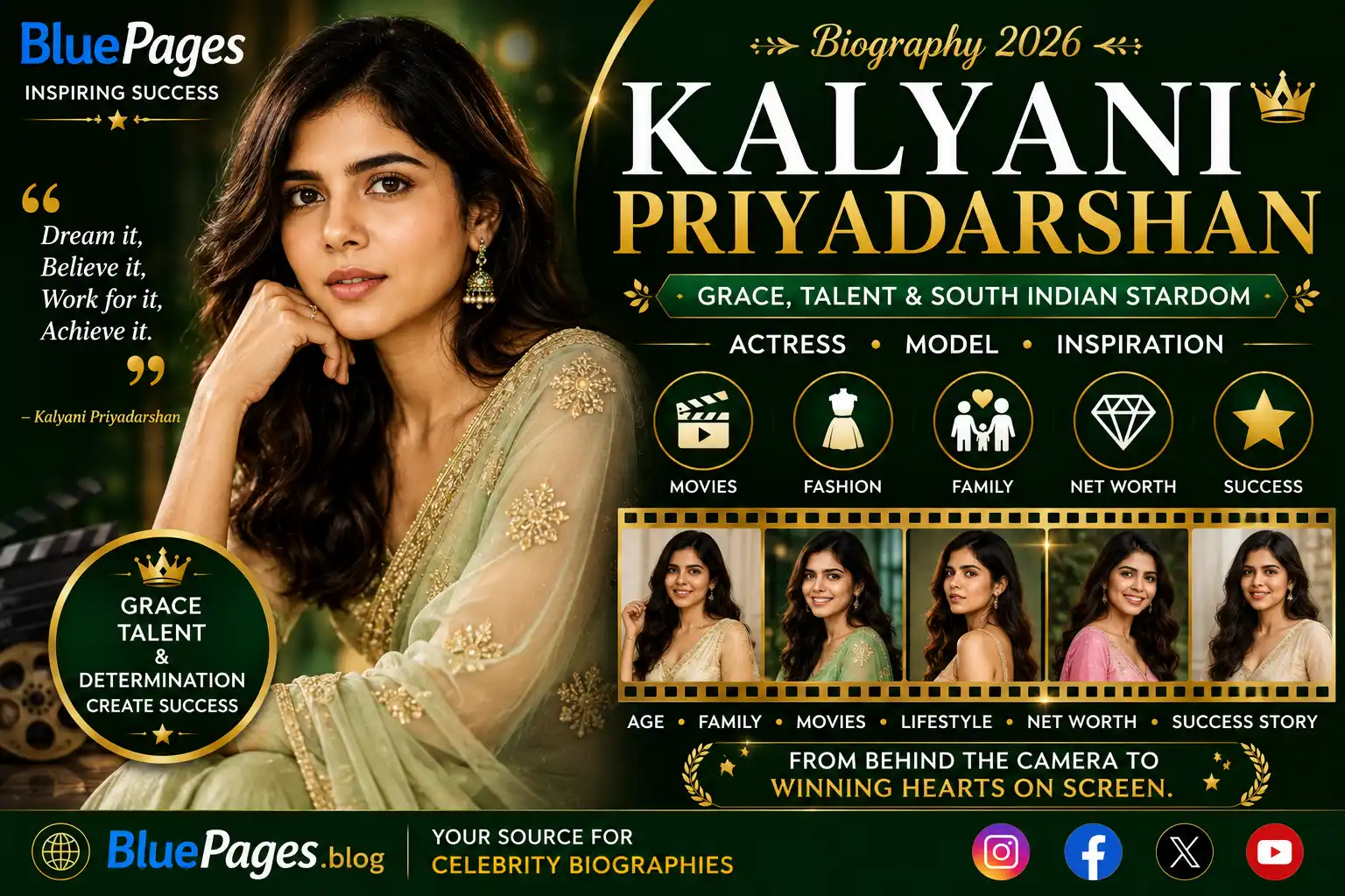 Kalyani Priyadarshan Biography: Age, Family, Movies, Net Worth & Success Story (2026) | BluePages